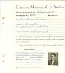 Registo de matricula de velocipedista em nome de José Dias Tomás, morador no Concelho, com o nº de inscrição 6512.