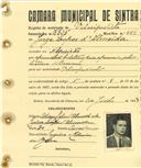 Registo de matricula de velocipedista em nome de Jorge Lopes de Almeida, morador no Algueirão, com o nº de inscrição 3305.