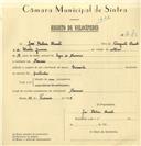 Registo de velocípede de marca Caravela, com o nº 7679, em nome de José Baleia Duarte, morador em Sacario.