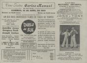 Programa do filme "Duelo ao Sol" com a participação de  Jennifer Jones, Gregory Peck e Joseph Cotten.