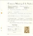 Registo de matricula de velocipedista em nome de António Adelino da Silva, morador na Baratã, com o nº de inscrição 6461.