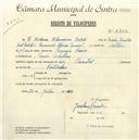Registo de velocípede de marca Oriental, com o nº 4753, em nome de Helena Filomena Cadete, moradora em Mem Martins.