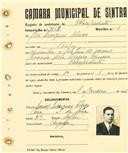 Registo de matricula de velocipedista em nome de José Marques Aleixo, morador em Belas, com o nº de inscrição 2118.