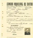 Registo de matricula de carroceiro 2 animais em nome de José Lopes Coelho, morador no Sabugo, com o nº de inscrição 1634.