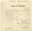 Registo de velocípede de marca Dinar, com o nº 947, em nome de Abílio Vicente Vinagre, morador em Morelena.