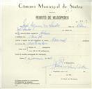 Registo de velocípede de marca Nacional, com o nº 8419, em nome de João Sequeira dos Santos, morador em Mucifal.