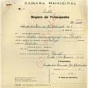 Registo de velocípede de marca Ralleigh, com o nº 673, em nome das Companhias Reunidas de Gás e Eletricidade, com sucursal em Banzão.