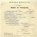 Registo de velocípede de marca Caravela, com o nº 4050, em nome de António Duarte Pedro, morador em Pernigem.