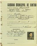 Registo de matricula de velocipedista em nome de Porfirio Félix Simões, morador em Morelena, com o nº de inscrição 1616.