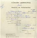 Registo de velocípede de marca Cycles Pombal, com o nº 4441, em nome de António dos Santos, morador em Avª Heliodoro Salgado, Sintra.