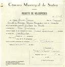 Registo de velocípede de marca Famel Turismo, com o nº 8304, em nome de José Lavos Pereira, morador em Pero Pinheiro.