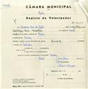 Registo de velocípede de marca Deka, com o nº 4514, em nome de Lourenço Dias dos Santos, morador em Queluz.