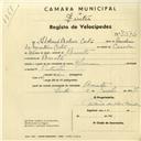 Registo de velocípede com o nº 3076, em nome de Adelino Baleia Costa, morador em Baratã.