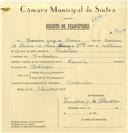 Registo de velocípede de marca Caravela, com o nº 7329, em nome de Francisco Jorge de Oliveira, morador em Fontanelas.