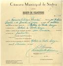 Registo de velocípede com o nº 7621, em nome de Francisco Feliciano Martins, morador em Ribeira da Penha Longa.