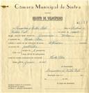 Registo de velocípede de marca Atómica, com o nº 7488, em nome de Bernardino de Freitas Rato, morador em Venda Seca.
