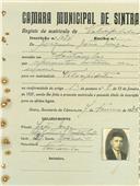 Registo de matricula de velocipedista em nome de Joaquim João Jorge, morador em Fontanelas, com o nº de inscrição 1094.