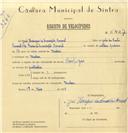 Registo de velocípede de marca Olympique, com o nº 6427, em nome de José Henrique da Conceição Amaral, morador em Queluz.