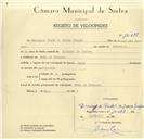 Registo de velocípede de marca Raio, com o nº 10077, em nome de Domingos Pedro de Jesus Gaspar, morador em Chão de Meninos.