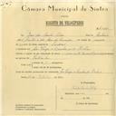 Registo de velocípede com motor Cuciolo, com o nº 6055, em nome de José dos Santos Silva, morador em Avª Veiga da Cunha nº 3, Belas.