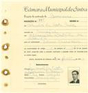 Registo de matricula de carroceiro em nome de Salvador da Costa Castro, morador no Mucifal, com o nº de inscrição 1821.