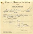 Registo de velocípede de marca International, com o nº 7659, em nome de Paulo Manuel Canada, morador em Covas.