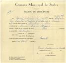 Registo de velocípede de marca Pires, com o nº 10038, em nome de David Salvador dos Santos, morador em Baratã.