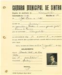 Registo de matricula de velocipedista em nome de João Carlos da Mota, morador em Queluz, com o nº de inscrição 2032.