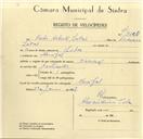 Registo de velocípede de marca Nacional, com o nº 9620, em nome de Carlos Alberto Leitão, morador em Mucifal.