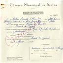 Registo de velocípede de marca Raio com motor Cuciolo, com o nº 5668, em nome de António Serrador d'Almeida, morador em Quinta do Cosme.