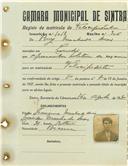 Registo de matricula de velocipedista em nome de Ruy Machado Dias, morador no Linhó, com o nº de inscrição 1018.
