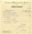 Registo de velocípede de marca Especial, com o nº 7772, em nome de Arnaldo de Jesus Araújo, morador em Rua 9 de Abril, Queluz.