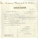 Registo de velocípede de marca Caravela com motor Cuciolo, com o nº 5691, em nome de Carlos Moreira, morador em Bairro de Monte Santos.