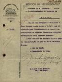 Ofício do Major de Engenharia do Regimento de Sapadores dos Caminhos de Ferro, José Luís Moreira, ao Administrador do Concelho de Sintra, referente a uma declaração para transferência de domicilio, respeitante ao soldado Reginaldo Raul Pereira Camoesas.