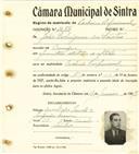 Registo de matricula de cocheiro profissional em nome de João Rodrigues dos Santos, morador em Carenque, com o nº de inscrição 1056.