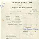 Registo de velocípede de marca Andorinha, com o nº 4333, em nome de Vitorino Dias Gonçalves, morador em Maceira.