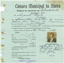 Registo de matricula de velocipedista em nome de Augusto Paulo, morador em Cabriz, com o nº de inscrição 811.
