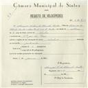 Registo de velocípede de marca Helios, com o nº 5502, em nome de Maria José Ventura de Almeida Santos, moradora em Santo José da Urca.