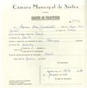 Registo de velocípede de marca Champion, com o nº 5593, em nome de Afonso Rosa Constantino, morador em Idanha.