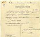 Registo de velocípede com o nº 9981, em nome de Joaquim Augusto Aleixo Janela, morador em Baratã.