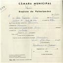 Registo de velocípede com o nº 4520, em nome de Mário Francisco Baleia, morador em Almorquim.