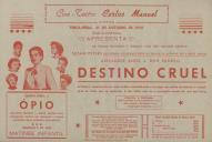 Programa do filme "Destino Cruel" com a participação de Alexander Knox e Ron Randell.