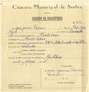 Registo de velocípede de marca Raio com motor Cuciolo, com o nº 6291, em nome de José Janicas Pedroso, morador em Montelavar.