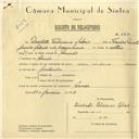 Registo de velocípede com o nº 6230, em nome de Deodato Feliciano Saloio, morador em Armés.