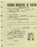 Registo de matricula de velocipedista em nome de Casimiro José Bicho, morador em Gouveia, com o nº de inscrição 1712.