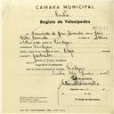 Registo de velocípede de marca Olga, com o nº 3061, em nome de Francisco de Jesus Miranda, morador em Pexilgais.