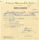 Registo de velocípede de marca Caravela, com o nº 7346, em nome de Ernesteldo Joaquim Coelho, morador em Queluz.