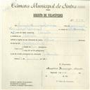 Registo de velocípede de marca Raio, com o nº 4702, em nome de Américo Domingos Marcos, morador em Cabrela.