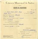 Registo de velocípede de marca Cuciolo, com o nº 7154, em nome de Anselmo Mateus Leitão Caroço, morador em Cabecinha.