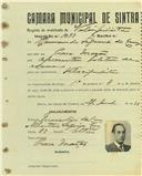 Registo de matricula de velocipedista em nome de Hermando Sequeira da Cruz, morador na Praia das Maçãs, com o nº de inscrição 1693.